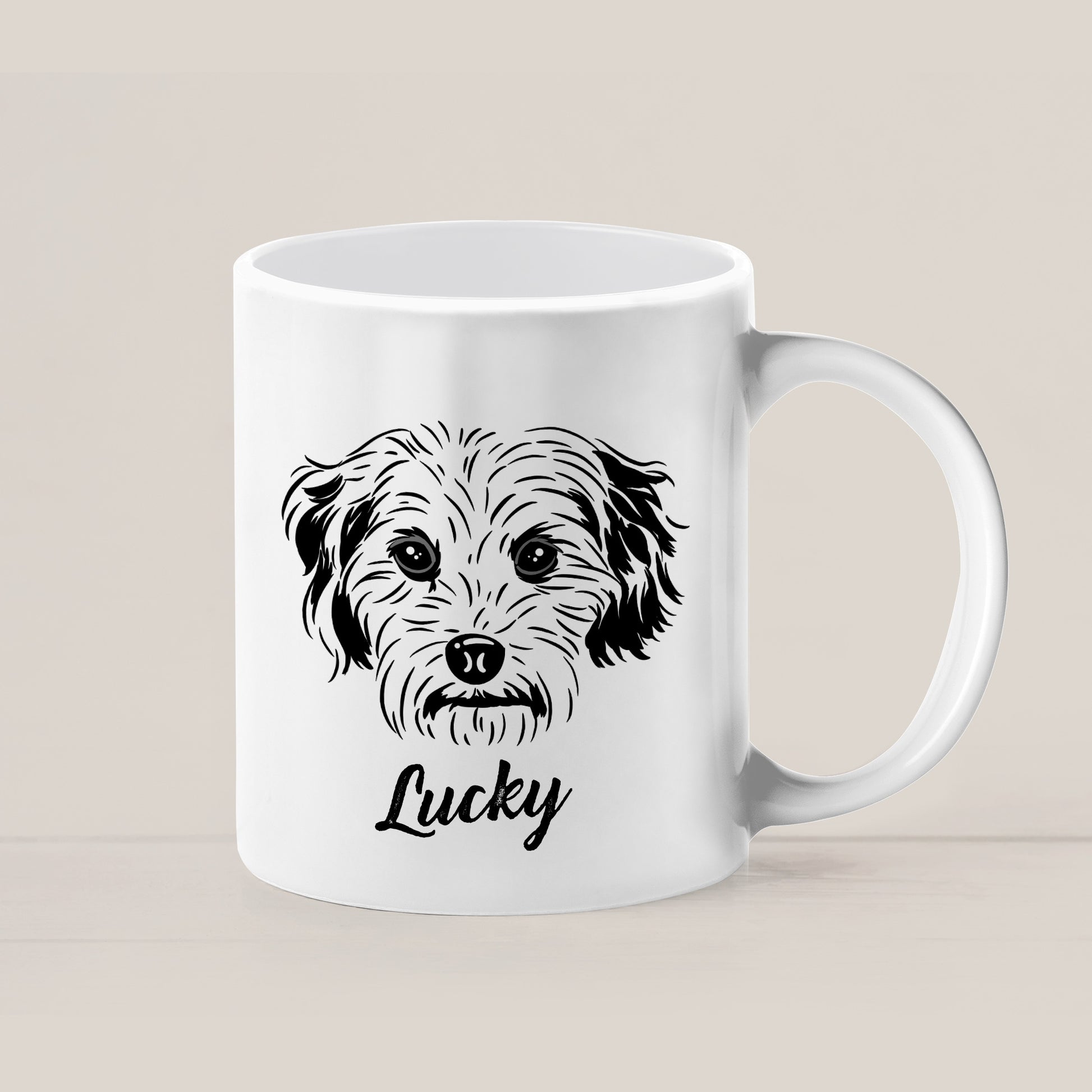 Custom Pet Sketch Coffee Mugs with Personalized Mug Memorial Gift for Pet Lover - OARSE