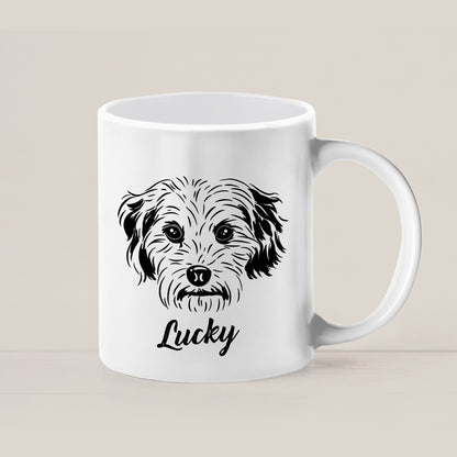 Custom Pet Sketch Coffee Mugs with Personalized Mug Memorial Gift for Pet Lover - OARSE