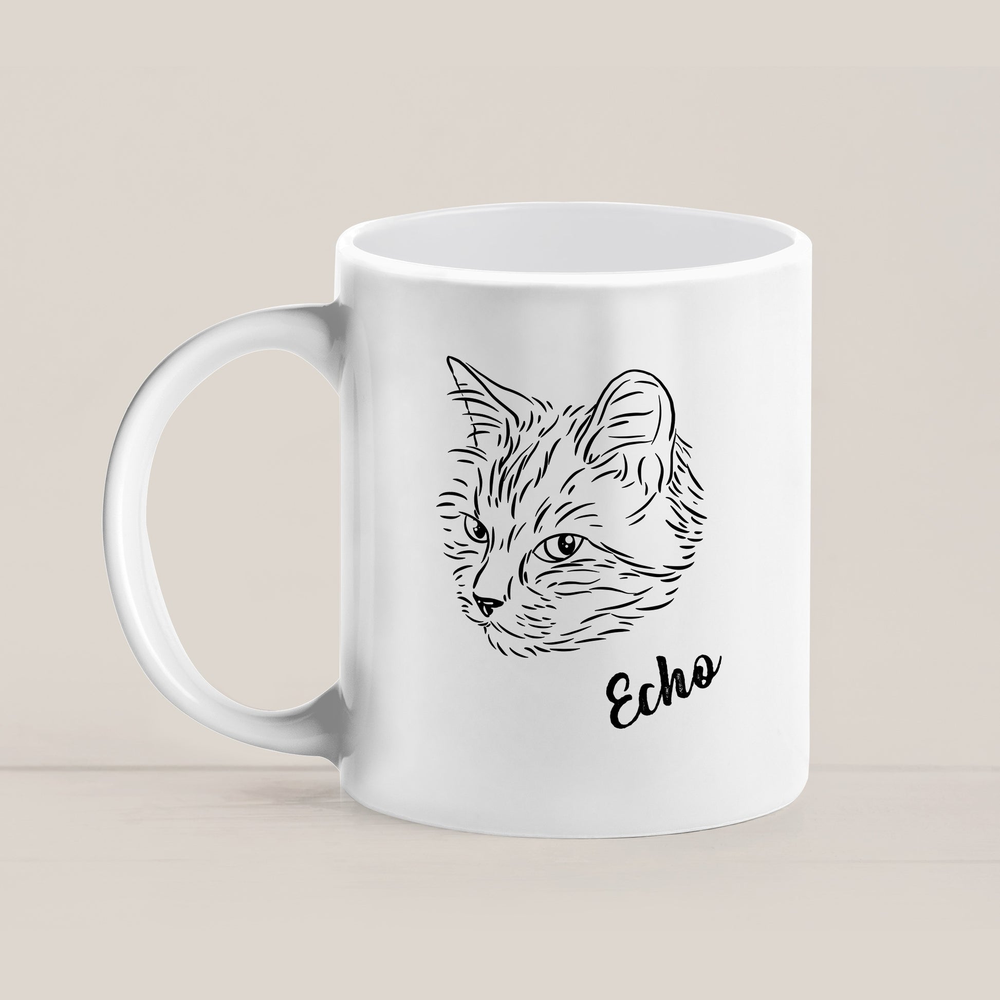 Custom Pet Sketch Coffee Mugs with Personalized Mug Memorial Gift for Pet Lover - OARSE