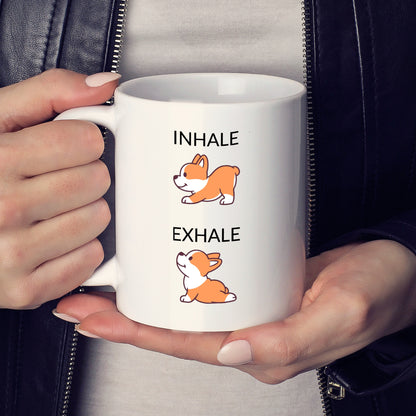 Inhale Exhale Funny Coffee Mugs with Happy Birthday Memorial Gift for Him or Her - OARSE