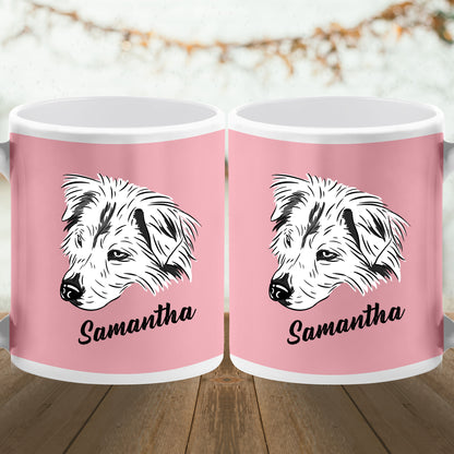 Custom Pet Sketch Coffee Mugs with Personalized Mug Memorial Gift for Pet Lover - OARSE