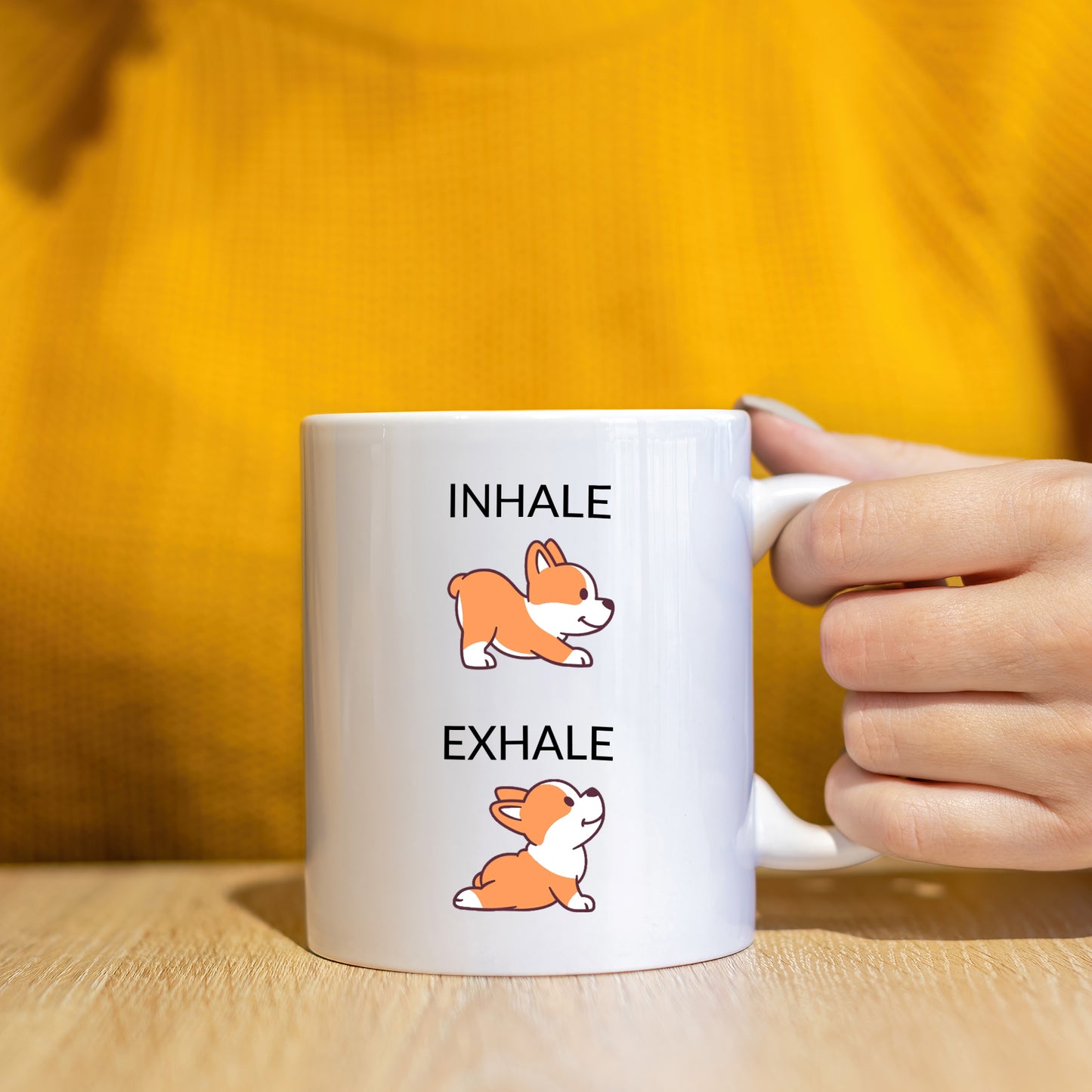 Inhale Exhale Funny Coffee Mugs with Happy Birthday Memorial Gift for Him or Her - OARSE