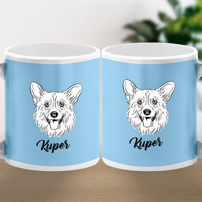 Custom Pet Sketch Coffee Mugs with Personalized Mug Memorial Gift for Pet Lover - OARSE