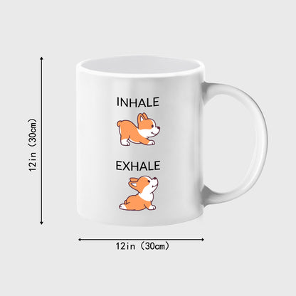 Inhale Exhale Funny Coffee Mugs with Happy Birthday Memorial Gift for Him or Her - OARSE