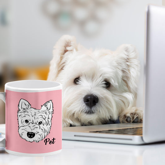 Custom Pet Sketch Coffee Mugs with Personalized Mug Memorial Gift for Pet Lover - OARSE