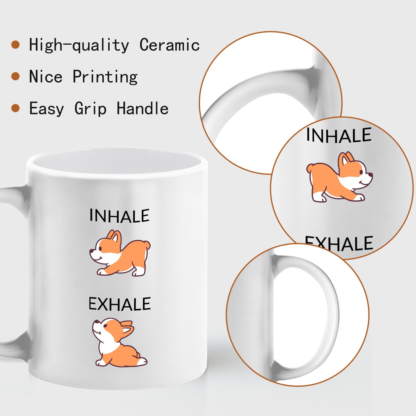 Inhale Exhale Funny Coffee Mugs with Happy Birthday Memorial Gift for Him or Her - OARSE