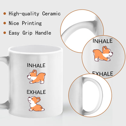 Inhale Exhale Funny Coffee Mugs with Happy Birthday Memorial Gift for Him or Her - OARSE