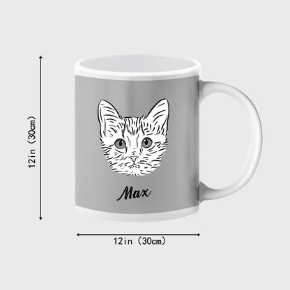 Custom Pet Sketch Coffee Mugs with Personalized Mug Memorial Gift for Pet Lover - OARSE