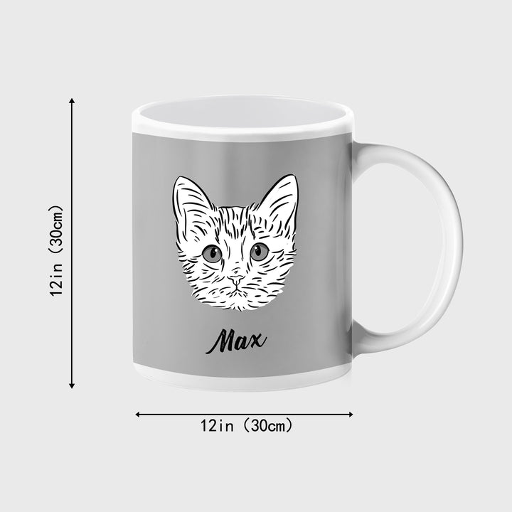 Custom Pet Sketch Coffee Mugs with Personalized Mug Memorial Gift for Pet Lover - OARSE