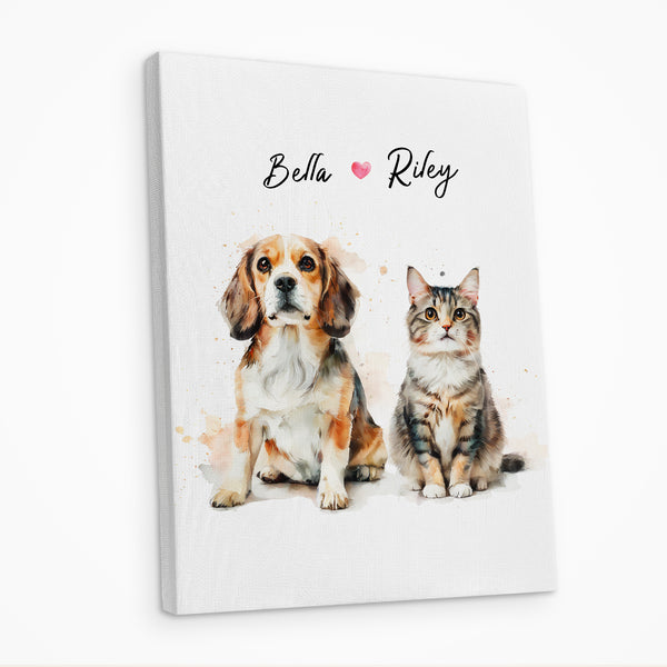 Cartoon Personalized Pet Portrait Canvas Art