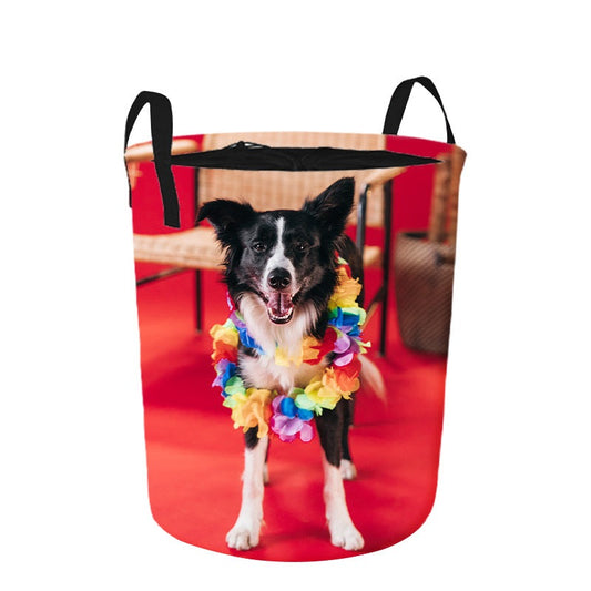 Custom Laundry Basket with Pet Photo Personalized Laundry Hamper for Cloth - OARSE