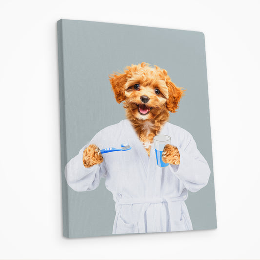 Custom Pet Canvas Personalized Bathrobe Dog Portraits Wall Art