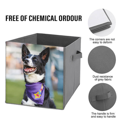 Custom Pet Photo Foldable Storage Box Personalized Foldable Cloth Storage Cubes - OARSE