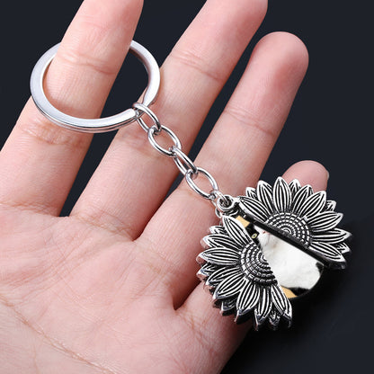 Custom Pet Photo Keychain - Sunflower