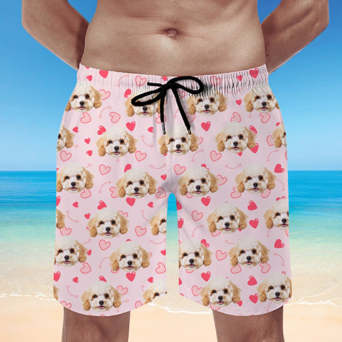 Custom Pet Photo Swim Trunks for Men