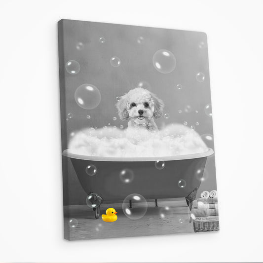 Playful Bath Custom Pet Canvas