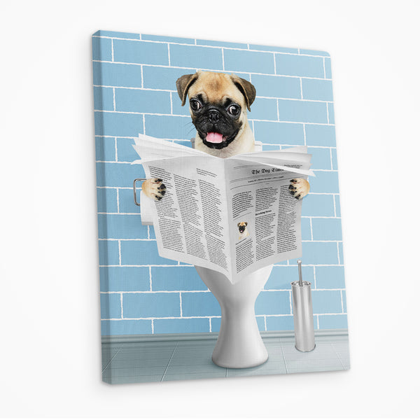 Custom Pet Portraits Canvas - Funny Pet Toilet Canvas