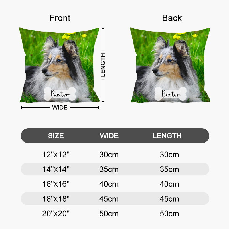 Customized Pet Picture Pillow from Original Photo Personalized Square Decorative Pillows - OARSE