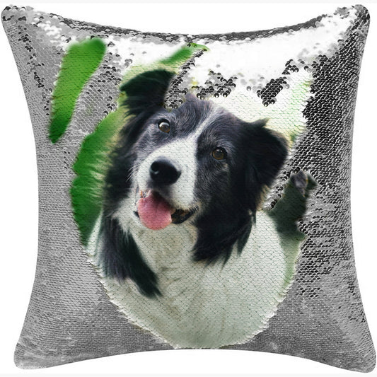 Customized Pet Reversible Sequin Pillow with Picture - OARSE