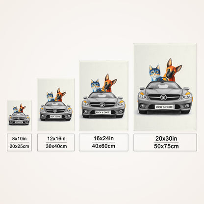 Luxury Car Personalized Pet Art Canvas from Photos