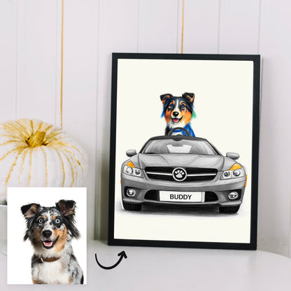 Luxury Car Personalized Pet Art Canvas from Photos