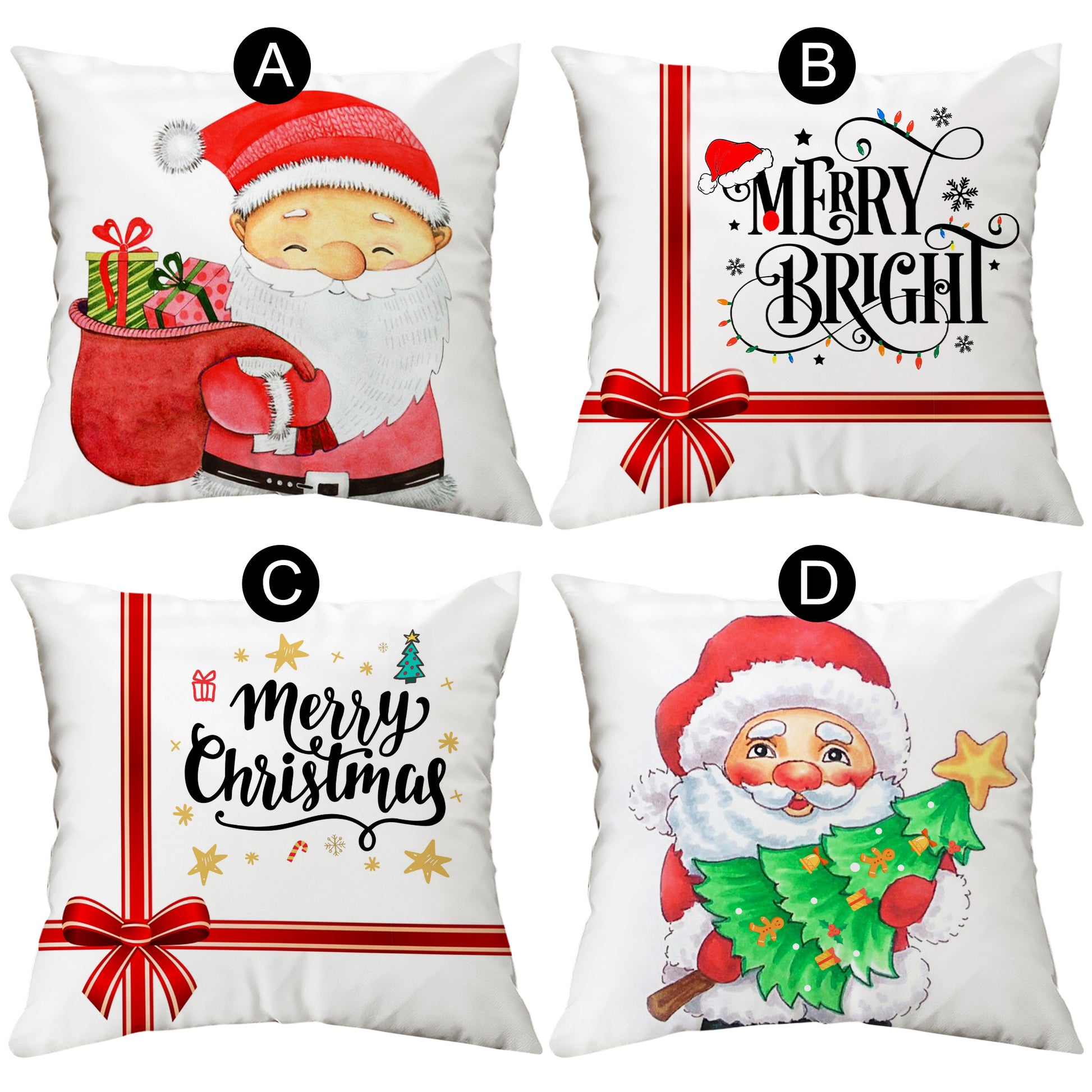 Merry Christmas Pillow With Santa Claus Unique Merry Bright Pillows - OARSE