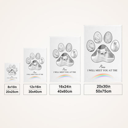 Memorial Dog Paw Print Canvas Customized with Photos