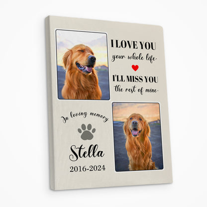 Personalized Pet Photo Memorial Canvas for Beloved Pets