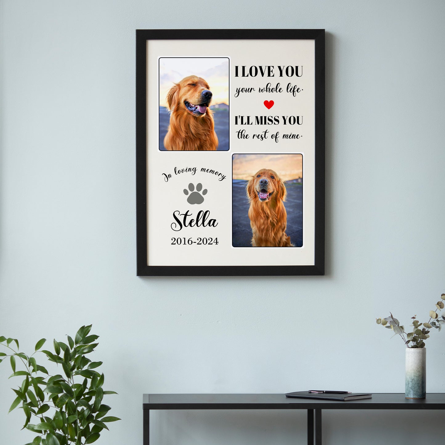 Personalized Pet Photo Memorial Canvas for Beloved Pets