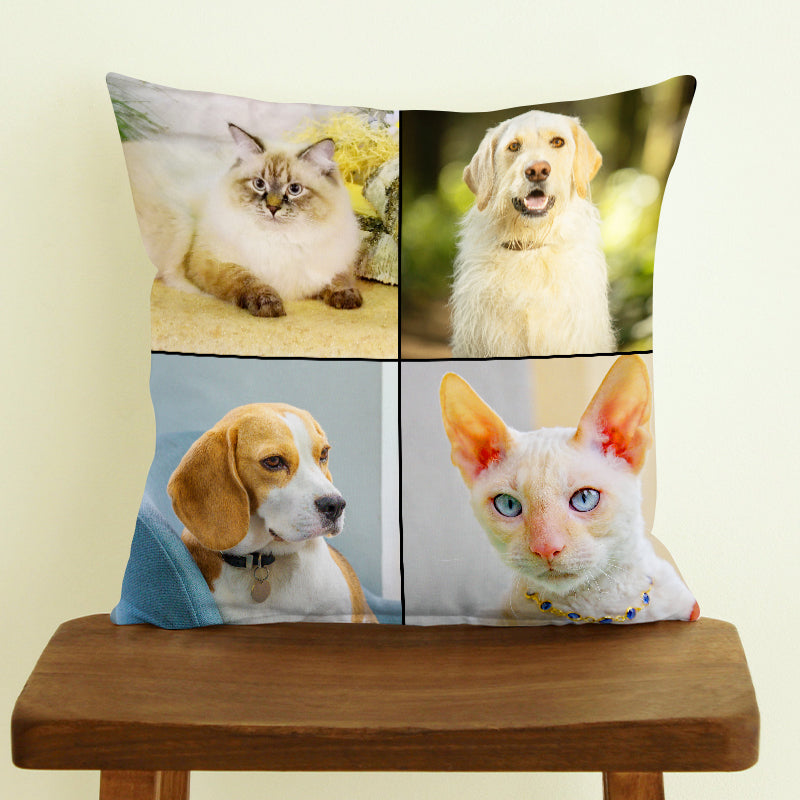 Personalized Pet Portrait Pillow Customized Square Travel Pillow - OARSE