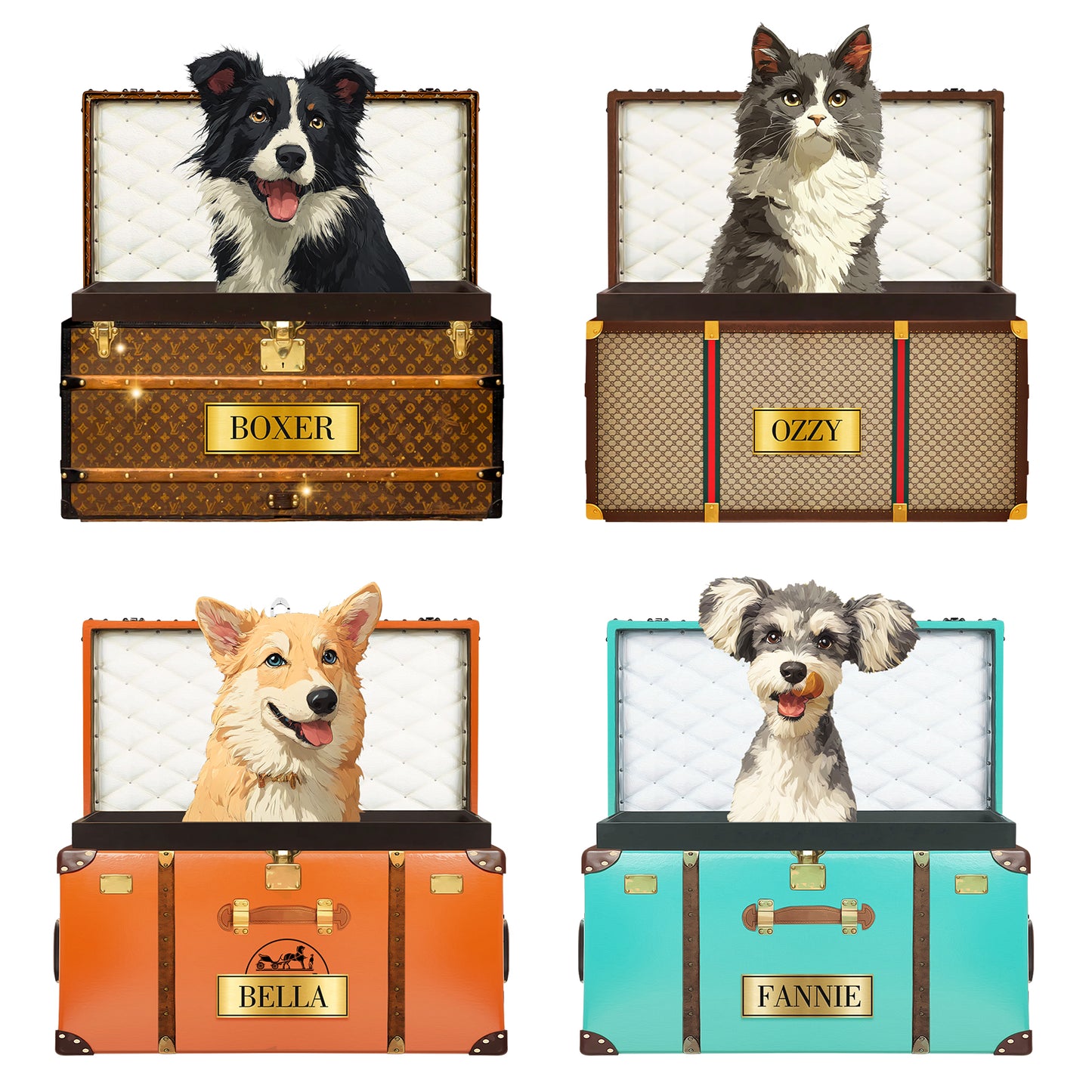 Personalized Travel-themed Pet Portrait Canvas with Photo