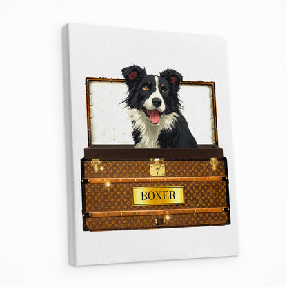 Personalized Travel-themed Pet Portrait Canvas with Photo