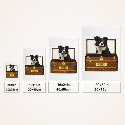 Personalized Travel-themed Pet Portrait Canvas with Photo