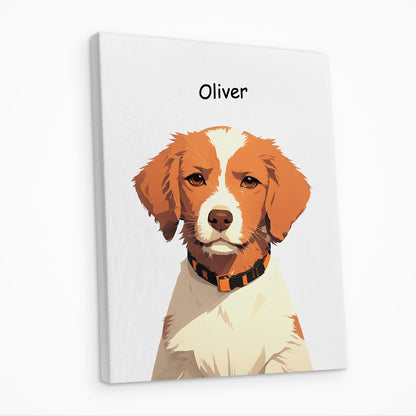 Pet Portraits Canva with Name Personalized Photo Wall Art