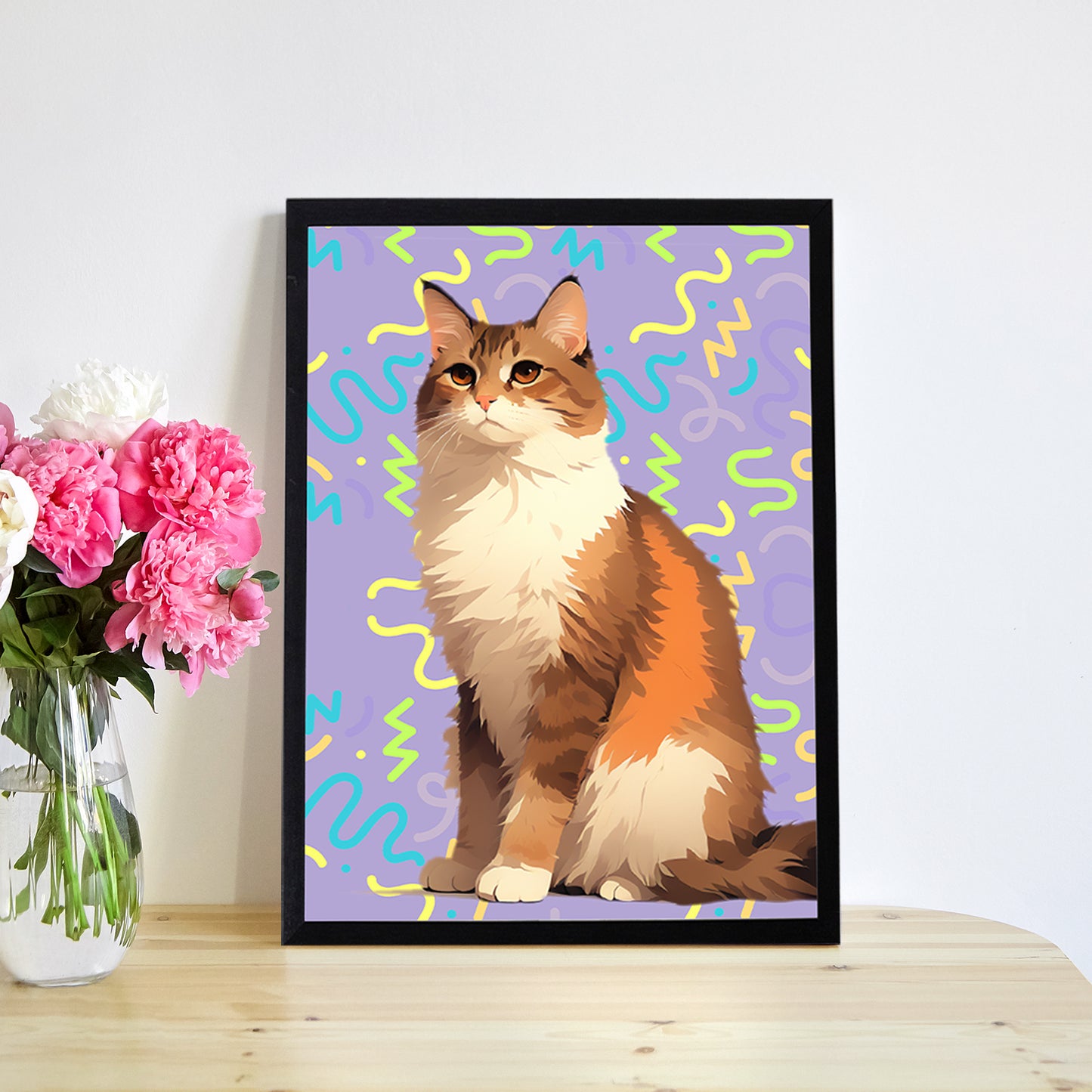 Pet Portraits Canva with Name Personalized Photo Wall Art