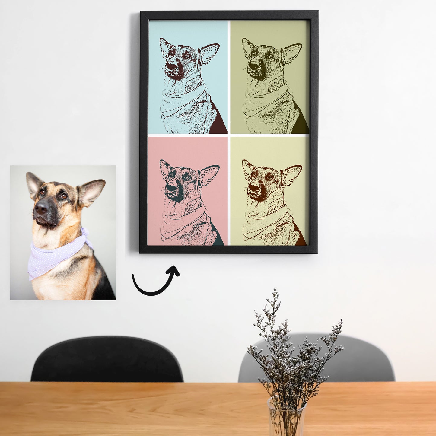 Pop Art Custom Pet Portrait Canvas with Photo