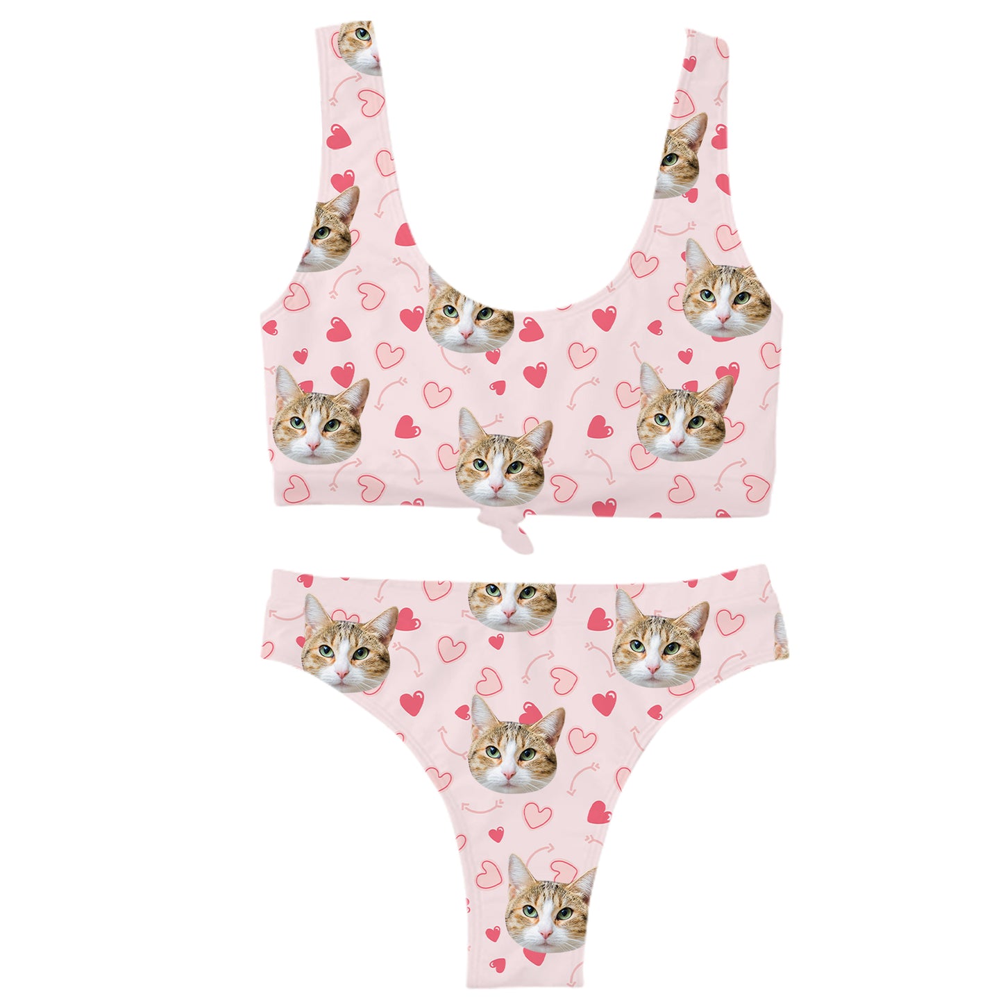 Women's Custom Pet Photo Two-Piece Swimsuit