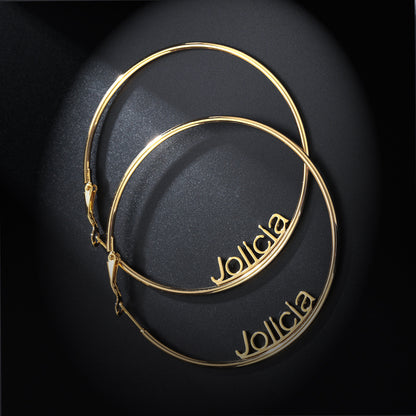 Custom Name Hoop Earrings, Earrings With Name On Them - Oarse