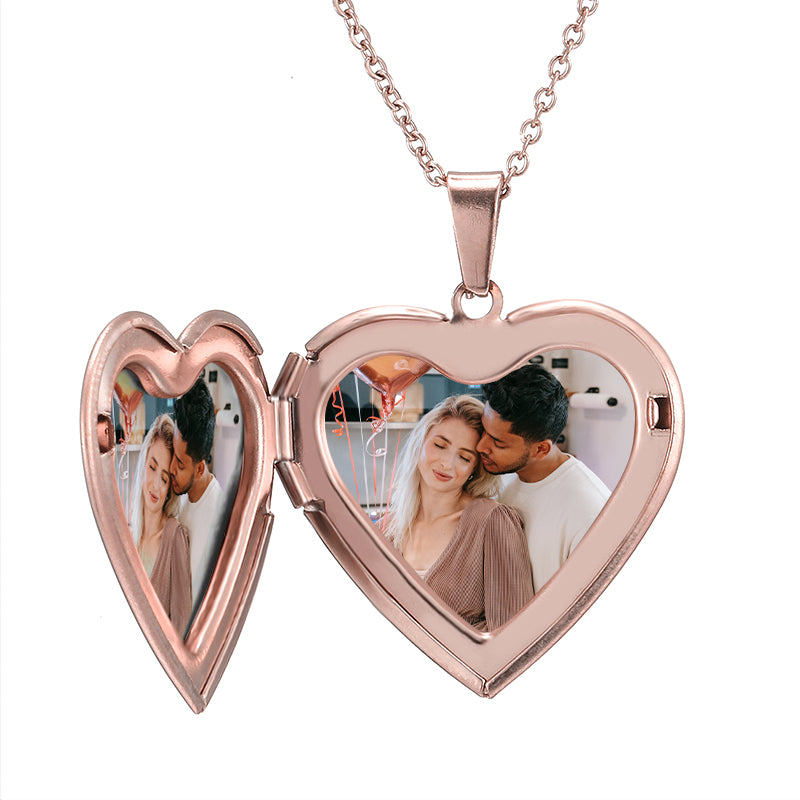 Sterling Silver Heart Locket Locket Necklace For Couples - Oarse