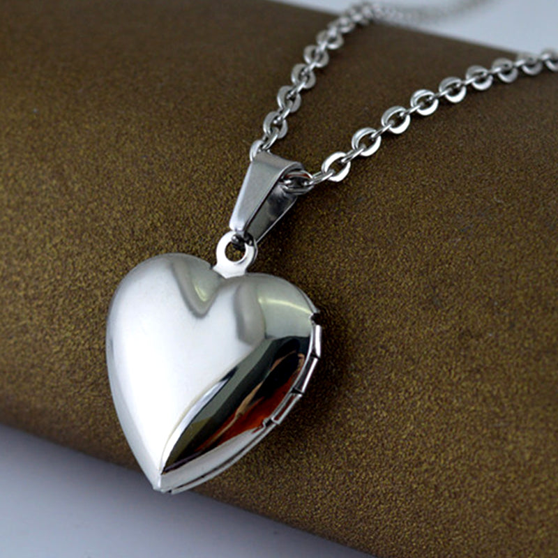 Sterling Silver Heart Locket Locket Necklace For Couples - Oarse