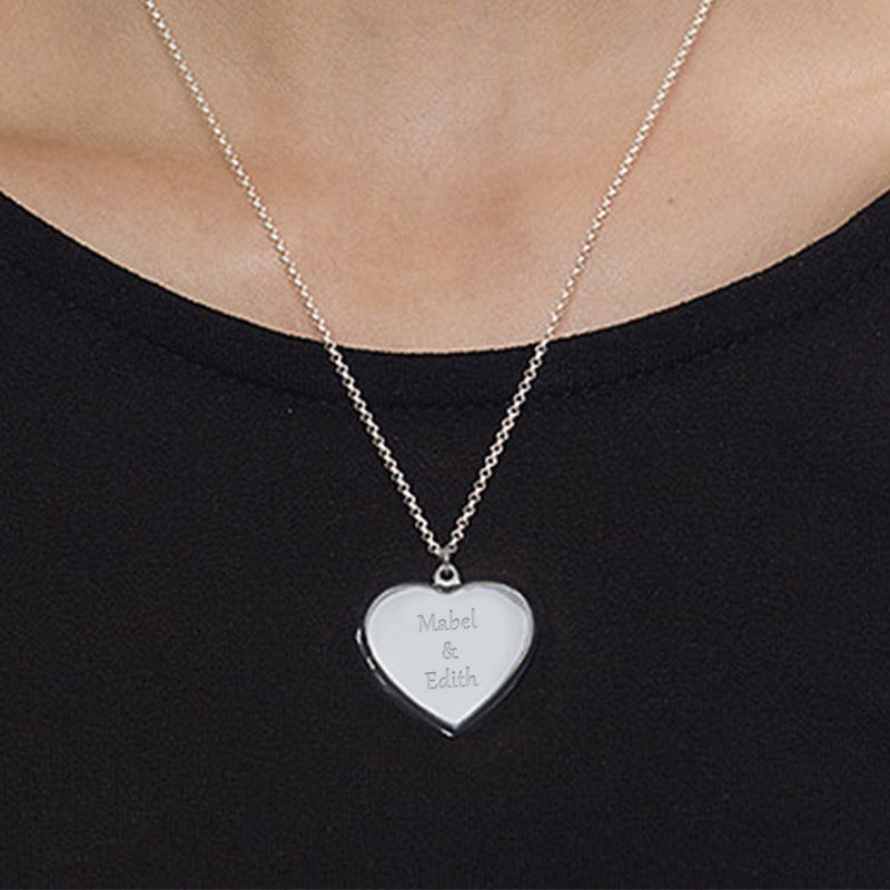 Sterling Silver Heart Locket Locket Necklace For Couples - Oarse