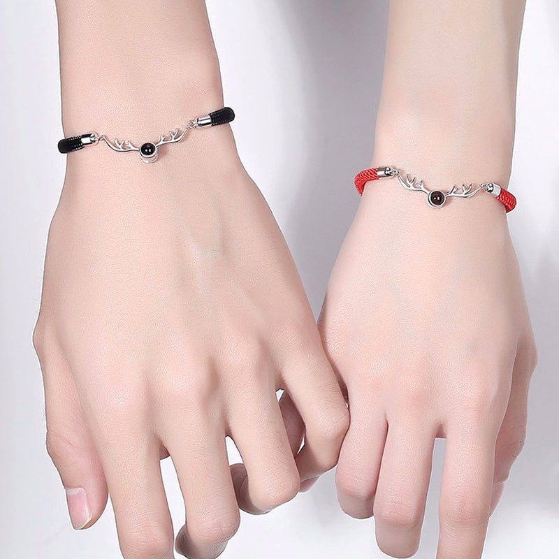 Deer Photo Projection Bracelet Magnetic Relationship Bracelet For Couples - Oarse