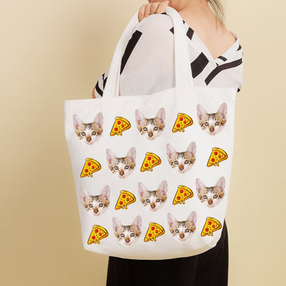 Custom Pizza Pet Face Tote Bag - Oarse