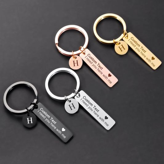 Personalized Keychain Gifts, Initials Engraved Key Ring - Oarse