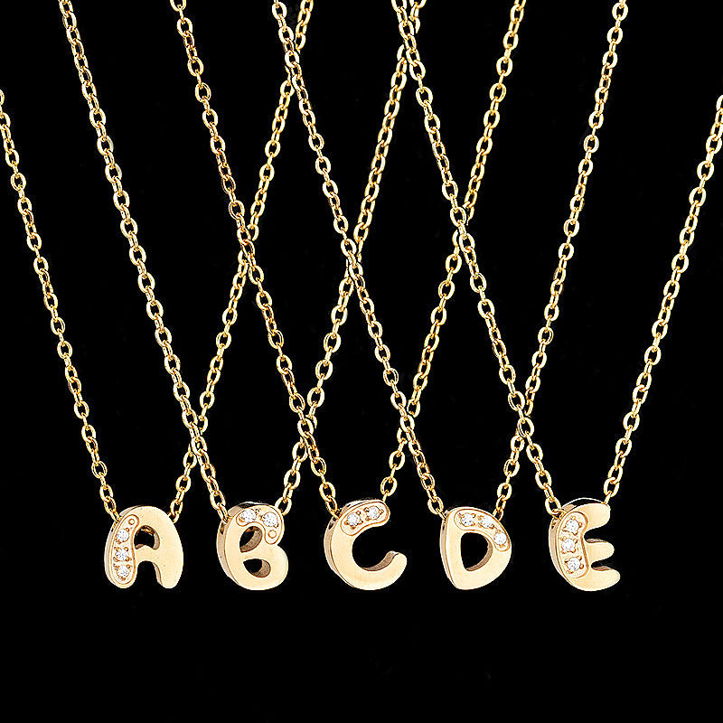 Custom Bling Name Necklace, Dangle Letter Name Necklace - Oarse