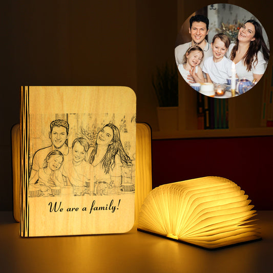 Custom USB Rechargeable Wooden Folding Book Light - Oarse