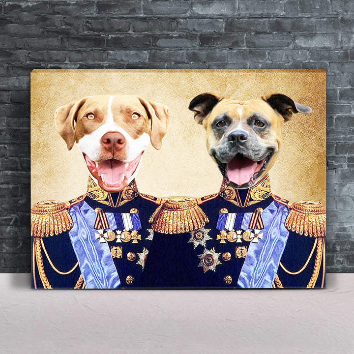 The Brothers In Arms Pet Military Portraits, Custom Pet And Owner Painting - Oarse