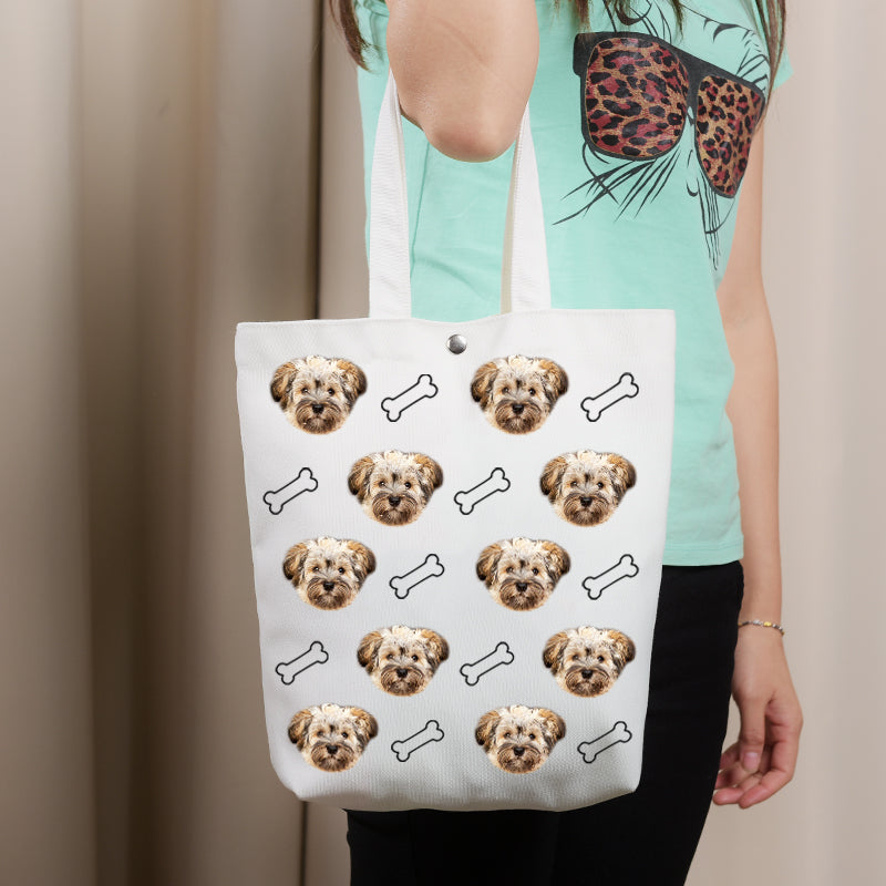 Custom Bone Pet Face Tote Bag - Oarse