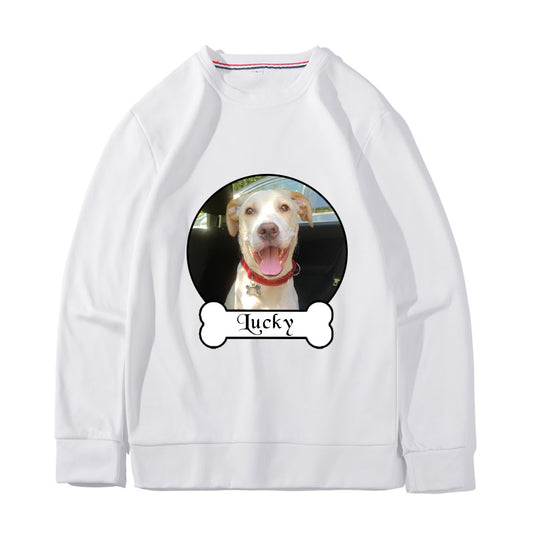 Custom Pet Photo And Bone Sweatshirt - Oarse