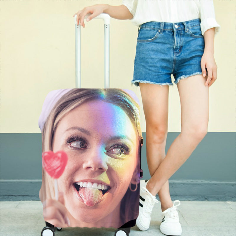 Custom Luggage Covers Face Photo Suitcase - Oarse